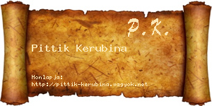 Pittik Kerubina névjegykártya